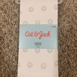 Cat & Jack Glitter Smiley Face Tights